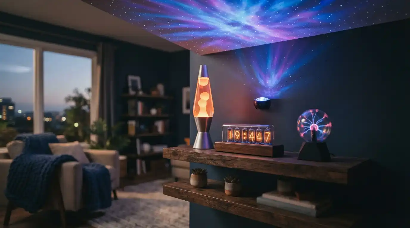 category-hero Galaxie-projector met astronaut en raket
